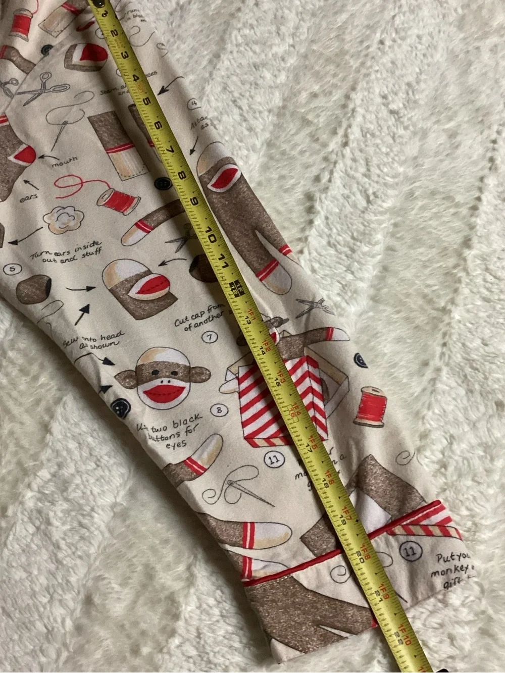 NICK & NORA HOW TO SEW A SOCK Monkey Flannel Pajama Set Sz XXL Matching Pj Set
